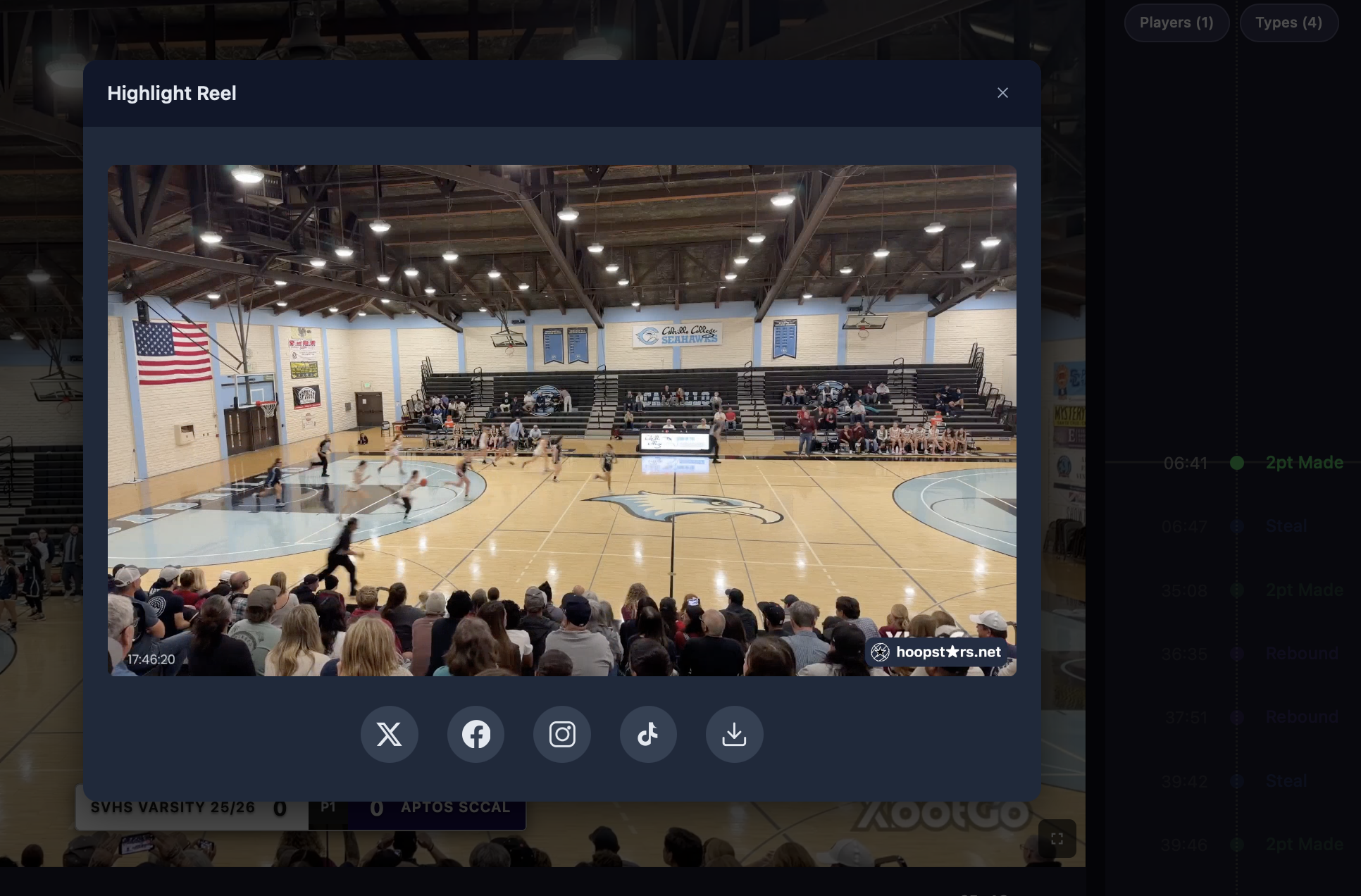 Hoopstars player highlight reel generation